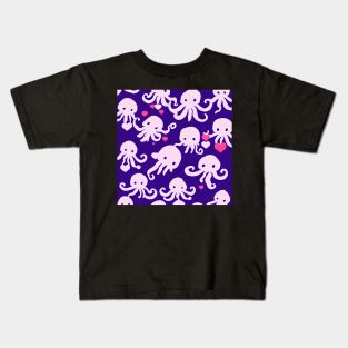 Octopus Lovefest - Super Cute Colorful Cephalopod Pattern Kids T-Shirt